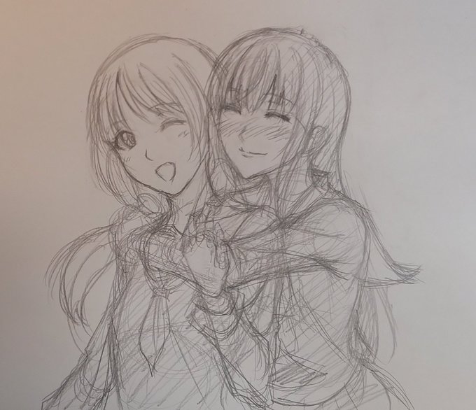 自由イラスト。やがて君になる。を観てオリジナルで百合っぽいのを描きたくなったただそれだけ。今日はもう寝ませい。 自由イラスト。やがて君になる。を観てオリジナルで百合っぽいのを描きたくなったただそれだけ。今日はもう寝ませい。