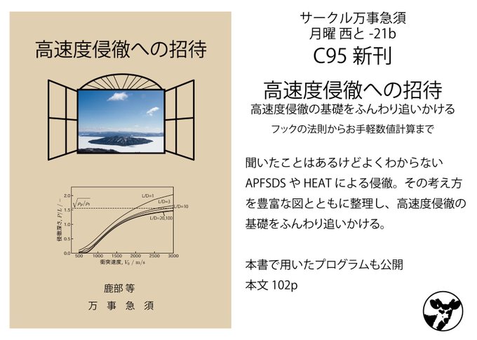 冬コミ新刊のご案内。聞いたことはあるけどよくわからんAPFSDSやHEATによる侵徹。これらを豊富な図を用いて簡単なとこ 冬コミ新刊のご案内。聞いたことはあるけどよくわからんAPFSDSやHEATによる侵徹。これらを豊富な図を用いて簡単なとこ