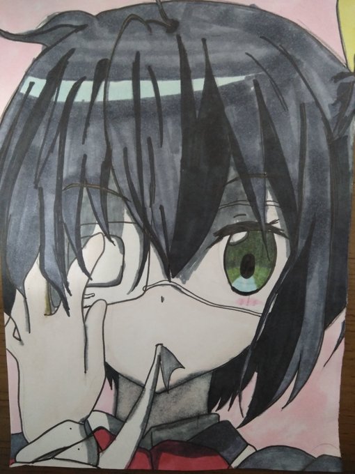弟に頼まれたので「中二病でも恋がしたい!」の小鳥遊六花ちゃん。女の子描くのむずいね 弟に頼まれたので「中二病でも恋がしたい!」の小鳥遊六花ちゃん。女の子描くのむずいね