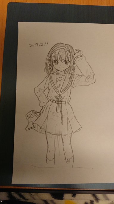 #こごめの一日一枚模写チャレンジ34min描き方違いすぎて感覚壊れる(壊れた)出典:「涼宮ハルヒの憂鬱」表紙 #こごめの一日一枚模写チャレンジ34min描き方違いすぎて感覚壊れる(壊れた)出典:「涼宮ハルヒの憂鬱」表紙