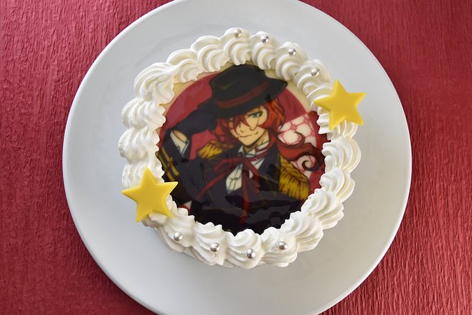 アニメイトカフェ限定描き下ろしイラストを使用した、映画『文豪ストレイドッグス DEAD APPLE』キャラクターケーキの アニメイトカフェ限定描き下ろしイラストを使用した、映画『文豪ストレイドッグス DEAD APPLE』キャラクターケーキの