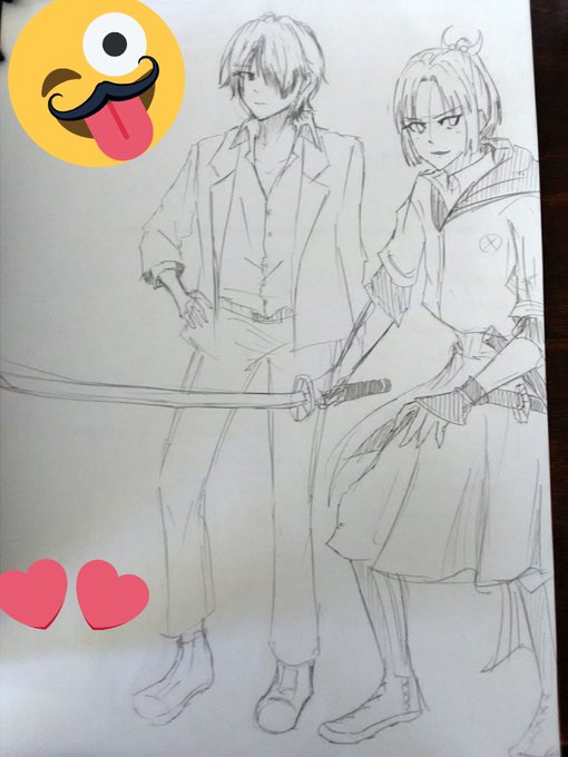よくわからない2人、オリキャラです(右の人の髪型は戦国無双の森蘭丸に似せた…つもり)#絵描きさんとつながりたい #オリキ よくわからない2人、オリキャラです(右の人の髪型は戦国無双の森蘭丸に似せた…つもり)#絵描きさんとつながりたい #オリキ