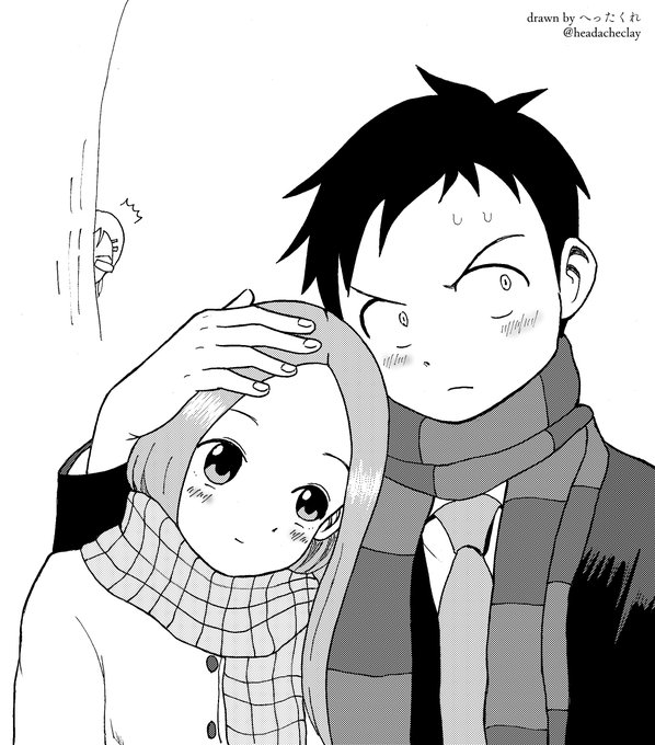 冬の一コマ。2人は高校生という設定。私の中ではその場合、制服は学ランやセーラー服ではなく、ブレザー。身長差もつきました。 冬の一コマ。2人は高校生という設定。私の中ではその場合、制服は学ランやセーラー服ではなく、ブレザー。身長差もつきました。