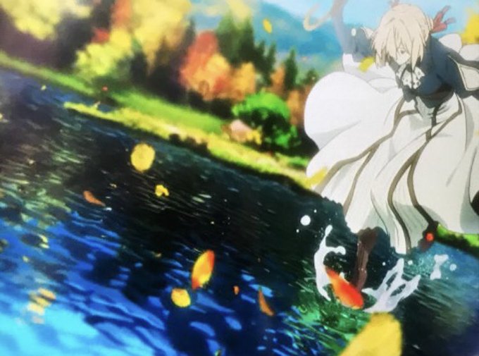 #ネトフリアニメ2018ヴァイオレット・エヴァーガーデンかな7話の湖面を渡るシーンは京アニへの認識を一変させられた #ネトフリアニメ2018ヴァイオレット・エヴァーガーデンかな7話の湖面を渡るシーンは京アニへの認識を一変させられた