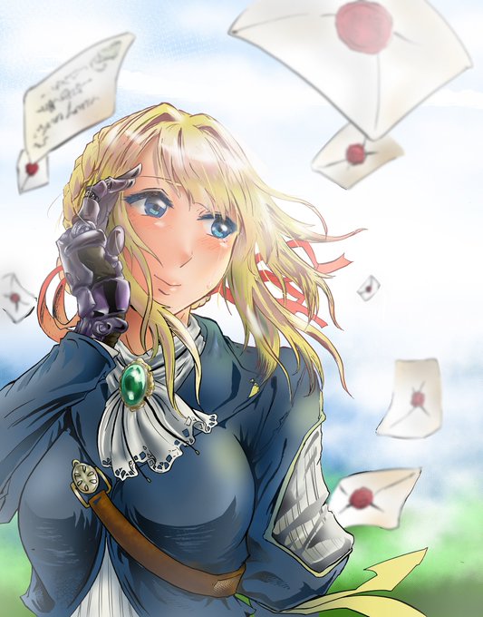 ヴァイオレットエヴァーガーデンですお顔のバランスちょっとずれちゃったや~(´・ω・`)色塗りしてから気づいた~くやしいの ヴァイオレットエヴァーガーデンですお顔のバランスちょっとずれちゃったや~(´・ω・`)色塗りしてから気づいた~くやしいの