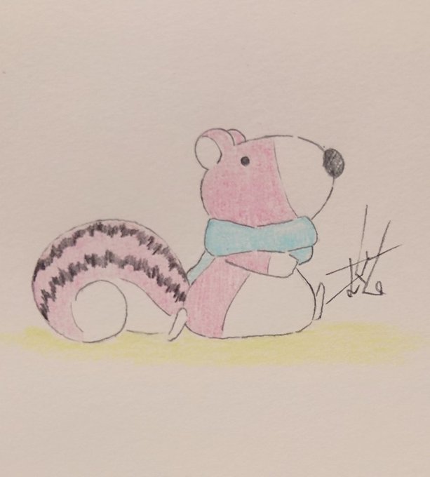 マフラーシマリスくん。#ぼのぼの#シマリスくん マフラーシマリスくん。#ぼのぼの#シマリスくん