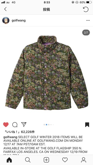 GOLFのアイテム、冬でもタイラーのセンス全開で最高だね。西海岸サーフ×エモで、ストリートなのにマッチョじゃなくて。 GOLFのアイテム、冬でもタイラーのセンス全開で最高だね。西海岸サーフ×エモで、ストリートなのにマッチョじゃなくて。