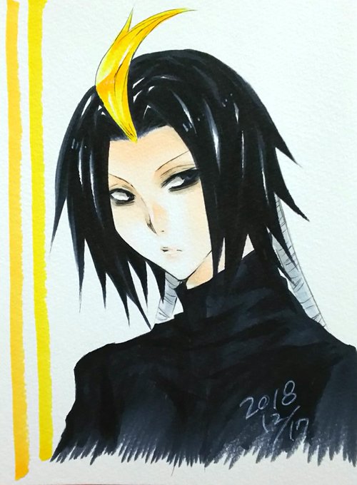 ★↓そういえばシンプルに黒一色で塗った事無かったなぁと思って。ギザギザ髪型萌え。このワイルド感が好き。💕✨#双星の陰陽師 ★↓そういえばシンプルに黒一色で塗った事無かったなぁと思って。ギザギザ髪型萌え。このワイルド感が好き。💕✨#双星の陰陽師