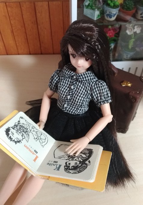 今月号のハルタにハクミコの豆本が付録で付いてるのですが、お人形にはちょっと大きめだった。 今月号のハルタにハクミコの豆本が付録で付いてるのですが、お人形にはちょっと大きめだった。