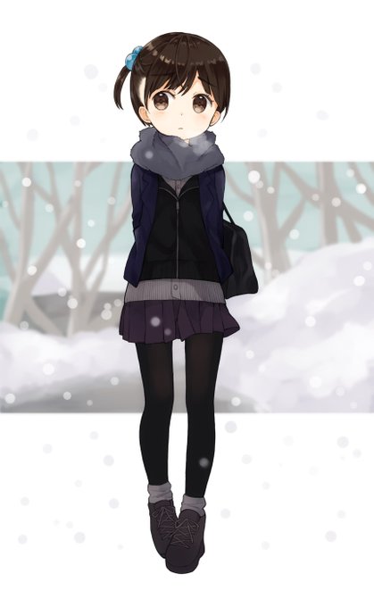 寒いね、ちぃちゃん#イラスト投稿 #苺ましまろ 寒いね、ちぃちゃん#イラスト投稿 #苺ましまろ