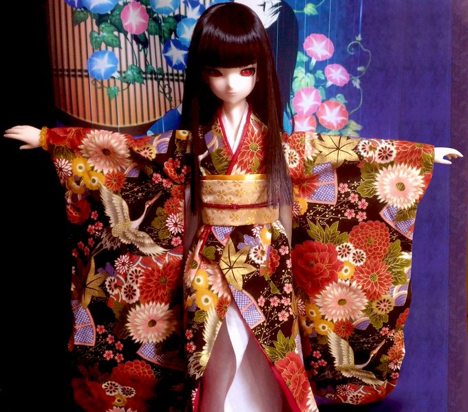 お正月なのでお嬢のドールに着物を着せました(*'ω'*)#地獄少女 #閻魔あい #アゾンドール お正月なのでお嬢のドールに着物を着せました(*'ω'*)#地獄少女 #閻魔あい #アゾンドール