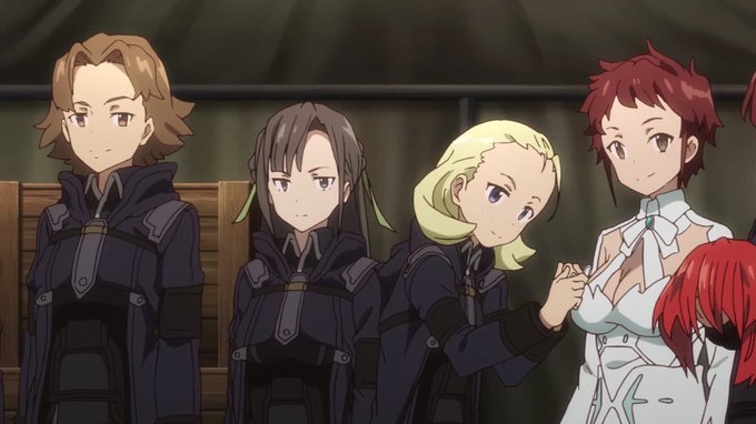 終末のイゼッタに出てくる女の子といえば劇中でゲルマニアを欺くためにイゼッタの衣装を着る近衛隊の女の子(一番右)が好きです 終末のイゼッタに出てくる女の子といえば劇中でゲルマニアを欺くためにイゼッタの衣装を着る近衛隊の女の子(一番右)が好きです