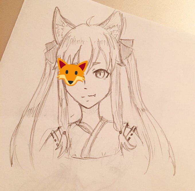 イズモ公国に居候してる妖狐ちゃん!アナログだと…なんか可愛く描けないんだよなぁ… イズモ公国に居候してる妖狐ちゃん!アナログだと…なんか可愛く描けないんだよなぁ…