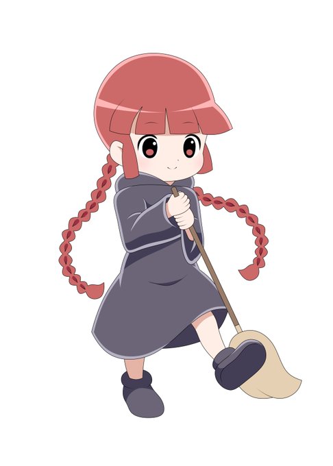 例の杖を持たそうと思ったら顔が隠れてしまったので泣く泣くホウキに変えるという迷采配#魔法陣グルグル 例の杖を持たそうと思ったら顔が隠れてしまったので泣く泣くホウキに変えるという迷采配#魔法陣グルグル