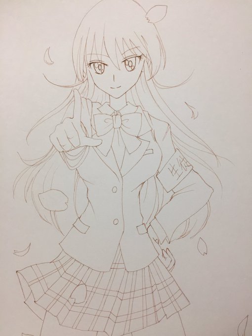#生徒会役員共ペン入れ終了〜。 #生徒会役員共ペン入れ終了〜。