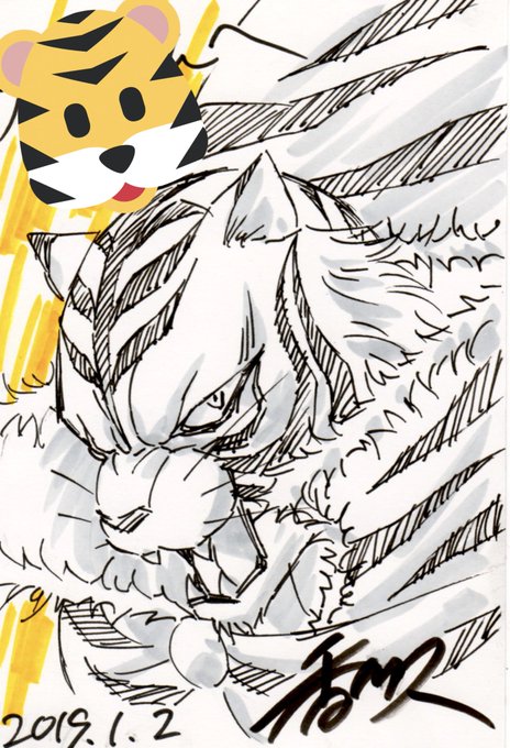 キャンディペア復活祝いに(まだだけど…)最近描いたタイガーマスクW!🐯🐯 キャンディペア復活祝いに(まだだけど…)最近描いたタイガーマスクW!🐯🐯