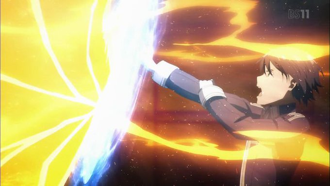 今思えば武器くるくる回してガードするとか百錬覇王にあったな… #sao_anime 今思えば武器くるくる回してガードするとか百錬覇王にあったな… #sao_anime