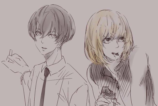 91Daysも落書きしてた気がするけどどのファイルだっけ~~!?って漁ってたら懐かしいの出てきた めろたその毛束感思い出 91Daysも落書きしてた気がするけどどのファイルだっけ~~!?って漁ってたら懐かしいの出てきた めろたその毛束感思い出
