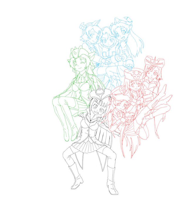 以前仕上げたやつは、描いてるうちに目の描き方が変わってきたとか、人物のサイズが結構バラバラだとか、あれこれ気になり始めて 以前仕上げたやつは、描いてるうちに目の描き方が変わってきたとか、人物のサイズが結構バラバラだとか、あれこれ気になり始めて