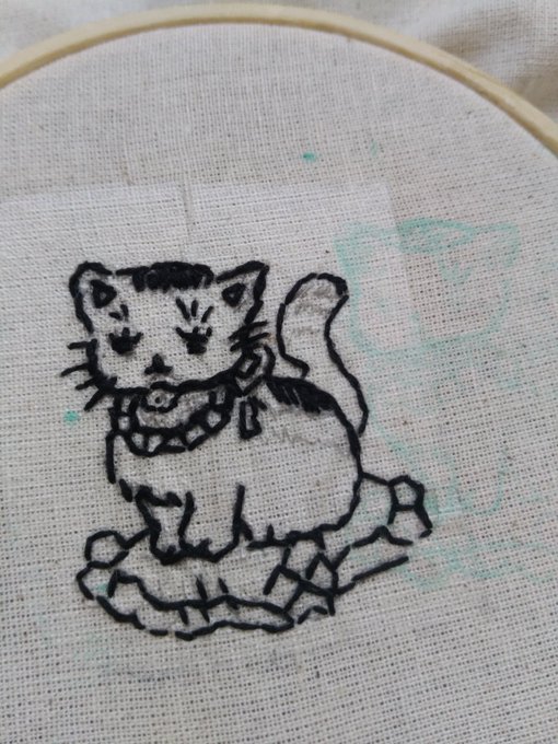 マニー様を刺繍中です#3月のライオン マニー様を刺繍中です#3月のライオン