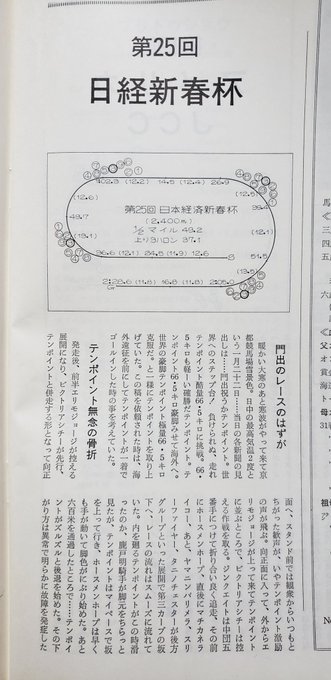 日経新春杯といえばやっぱりテンポイントに触れないわけにはいくまい。もう40年前の話しだから、若いファンは知らない人も多い 日経新春杯といえばやっぱりテンポイントに触れないわけにはいくまい。もう40年前の話しだから、若いファンは知らない人も多い