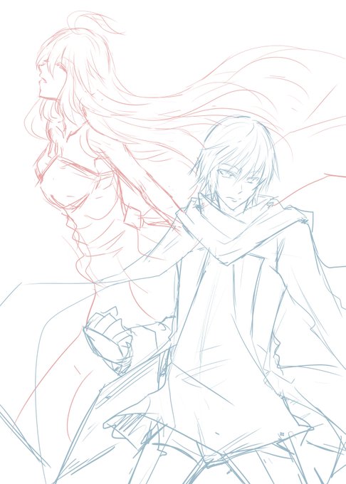 久々にDies irae絵。蓮マリ下描き。 久々にDies irae絵。蓮マリ下描き。