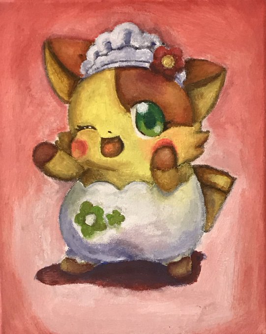 いつもの水彩と思ったか?残念、油絵だ(*´ω`*)油絵描く機会があったんでちゃこちゃんをちゃちゃちゃのちゃっと描いたのよ いつもの水彩と思ったか?残念、油絵だ(*´ω`*)油絵描く機会があったんでちゃこちゃんをちゃちゃちゃのちゃっと描いたのよ
