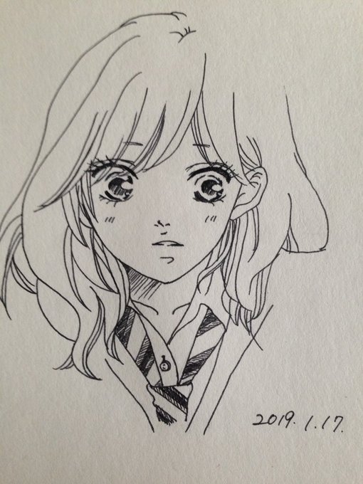 1ヶ月以上ぶりにイラスト描いた。でも、気持ちイマイチ。ちぇ。#イラスト#アオハライド#今日の一枚 1ヶ月以上ぶりにイラスト描いた。でも、気持ちイマイチ。ちぇ。#イラスト#アオハライド#今日の一枚