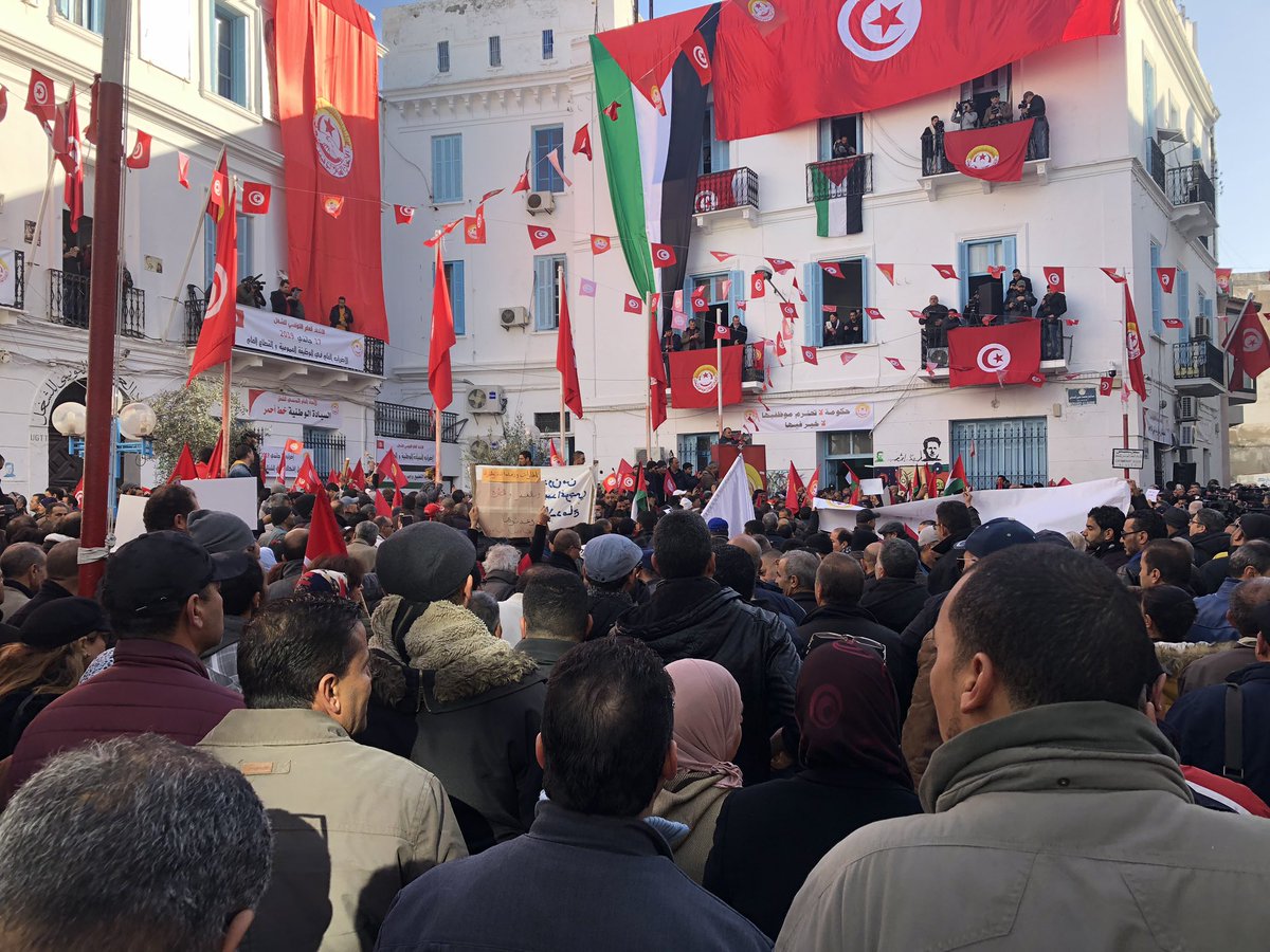 Big strike in Tunisia. Demand better conditions. @Nyheterna 