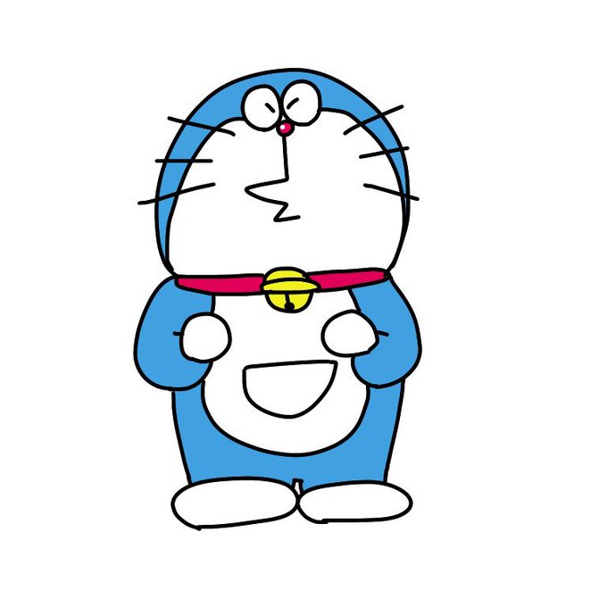 スネ夫の真似をするドラえもん描いた スネ夫の真似をするドラえもん描いた