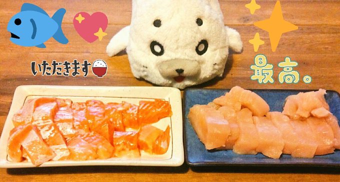 ゴマ助~今日の晩ご飯はサーモンとびんちょうマグロだぞ~!ゴマ助「キュ~✨(´¬`)💕」#ゴマちゃん #ゴマ助 #少年アシ ゴマ助~今日の晩ご飯はサーモンとびんちょうマグロだぞ~!ゴマ助「キュ~✨(´¬`)💕」#ゴマちゃん #ゴマ助 #少年アシ