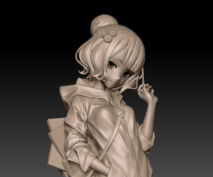ワンフェスはこんな感じで…出力したら改めて告知します #wf2019w #ZBrush ワンフェスはこんな感じで…出力したら改めて告知します #wf2019w #ZBrush