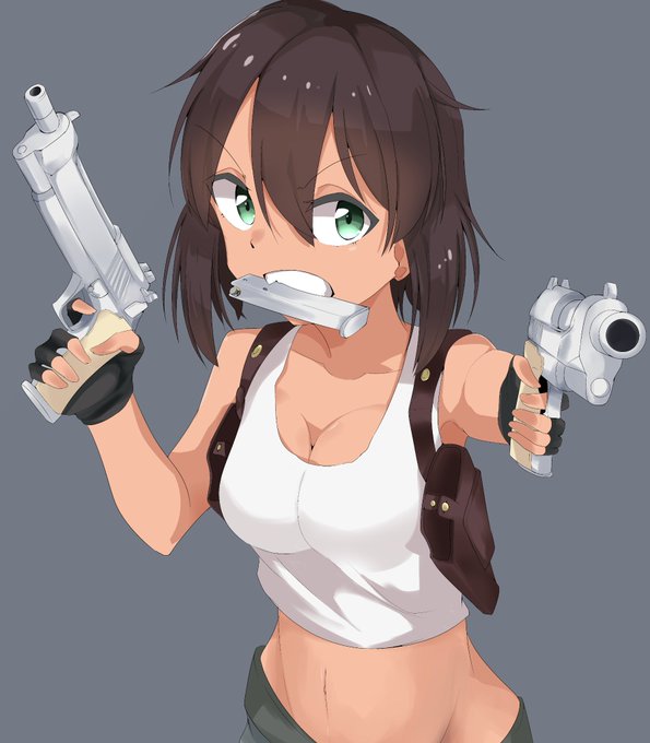 大洗の二挺拳銃(トゥーハンド)今更ブラックラグーン見たもんだからつい…#ガルパン 大洗の二挺拳銃(トゥーハンド)今更ブラックラグーン見たもんだからつい…#ガルパン