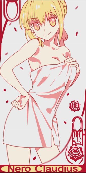 Fate/EXTRA Last Encoreから 「赤セイバー34(4連)」のシンボルアート配布ですバスタオル姿の赤セイ Fate/EXTRA Last Encoreから 「赤セイバー34(4連)」のシンボルアート配布ですバスタオル姿の赤セイ