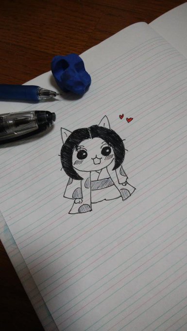 英語のノートに落書き〜w茶々が何を見てるかは皆さんの想像で。#ねこねこ日本史#茶々 英語のノートに落書き〜w茶々が何を見てるかは皆さんの想像で。#ねこねこ日本史#茶々