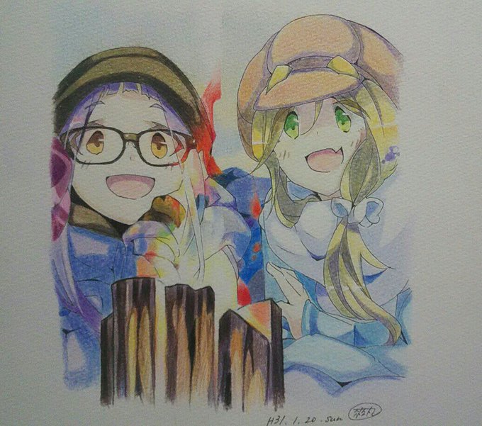 #ゆるキャンコラボ#模写 ゆるキャン△コラボしました!初コラボ作品ヽ(*>∇<)ノコラボした人はリプ欄に描いてる途中、母 #ゆるキャンコラボ#模写 ゆるキャン△コラボしました!初コラボ作品ヽ(*>∇<)ノコラボした人はリプ欄に描いてる途中、母