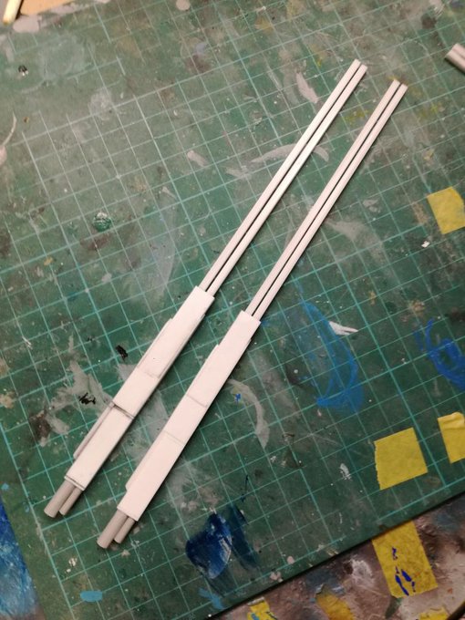 レールガン2本完成(ΦωΦ)伸びます縮みますディテールは後回しで。 レールガン2本完成(ΦωΦ)伸びます縮みますディテールは後回しで。