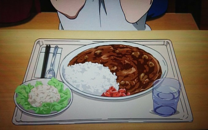 今日はカレーライスの日「響け!ユーフォニアム2」のアクトパル宇治の合宿の食事にカレーライスが出ましたね〜♪#カレーライス 今日はカレーライスの日「響け!ユーフォニアム2」のアクトパル宇治の合宿の食事にカレーライスが出ましたね〜♪#カレーライス