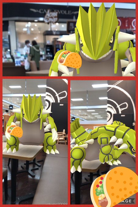 ㊤タコス食べる グラードン㊧机に乗ってる グラードン㊨怒り タコス たたきつける グラードン#PokemonGO #ポケ ㊤タコス食べる グラードン㊧机に乗ってる グラードン㊨怒り タコス たたきつける グラードン#PokemonGO #ポケ