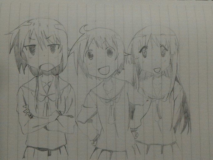 ゆゆ式の仲良し3人組を描いてみました。絵上手いなどと、色々言われてますが、バランスとか悪いので全然上手くありません!自分 ゆゆ式の仲良し3人組を描いてみました。絵上手いなどと、色々言われてますが、バランスとか悪いので全然上手くありません!自分