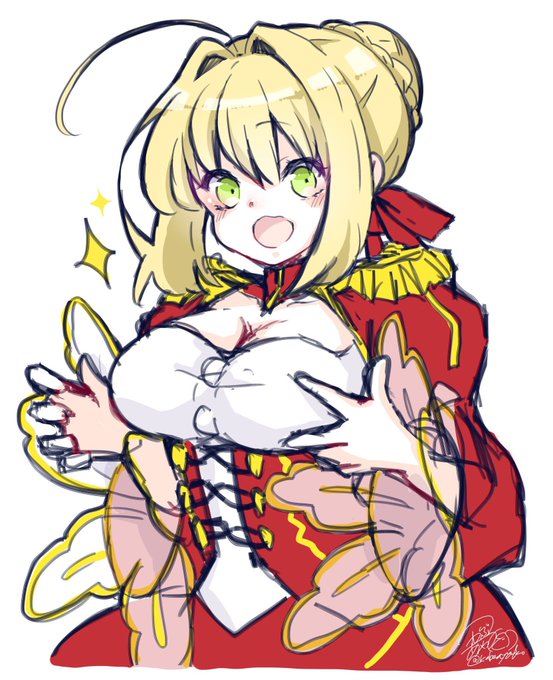 #過去絵を投げて絵を描いた気になろうキャンペーン 最近fate extraアニメ観たんですけど、まどマギと化物語を混ぜた #過去絵を投げて絵を描いた気になろうキャンペーン 最近fate extraアニメ観たんですけど、まどマギと化物語を混ぜた