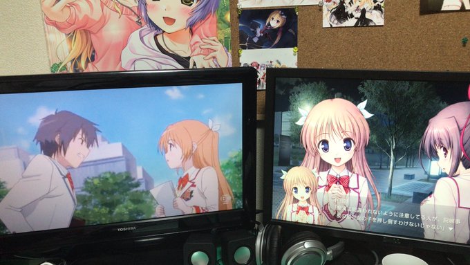 右画面で大図書館の羊飼い(ゲーム)、左画面で大図書館の羊飼い(アニメ)微妙に違ったりして面白いw 右画面で大図書館の羊飼い(ゲーム)、左画面で大図書館の羊飼い(アニメ)微妙に違ったりして面白いw