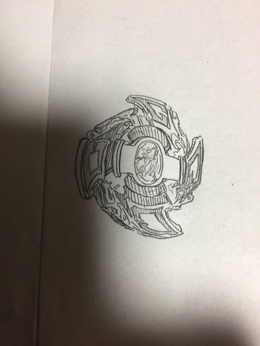 うん、おかしい。角度でも上と下の羽は点対称になってないとダメだし手前の羽はもっと大きく映るはず。ダメ。「ベイブレードなん うん、おかしい。角度でも上と下の羽は点対称になってないとダメだし手前の羽はもっと大きく映るはず。ダメ。「ベイブレードなん