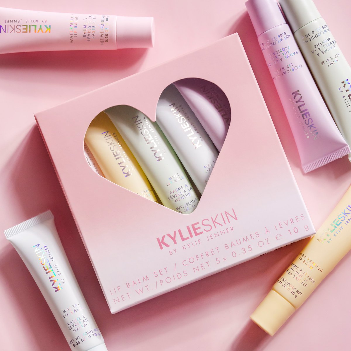 my @kylieskin limited-edition glossy lip balm sets are BACK!!  