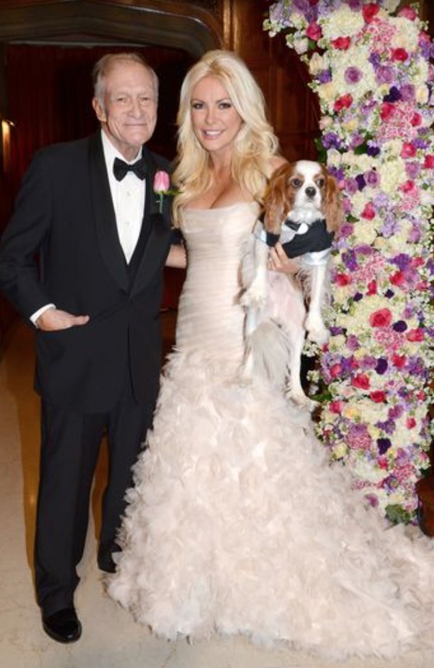 Hef and @CrystalHefner pose for a photo at their wedding in 2012. 