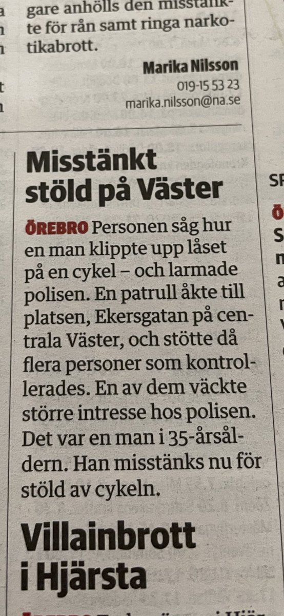 Smack in i nyhetsflödet här i Närke! 