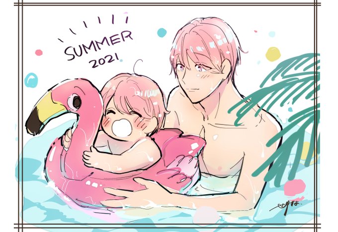 今日はすごい暑かった~~🏖️🐳ので プールで遊んでる親子(📷阿澄)のらくがき持ってきました🦩#パパした 今日はすごい暑かった~~🏖️🐳ので プールで遊んでる親子(📷阿澄)のらくがき持ってきました🦩#パパした