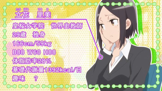 ✨🏋🏻♀️CHARACTER🏋🏻♀️✨立花里美CV.堀江由衣『ダンベル何キロ持てる?』本日7月24日4話放送📺💭#ダ ✨🏋🏻♀️CHARACTER🏋🏻♀️✨立花里美CV.堀江由衣『ダンベル何キロ持てる?』本日7月24日4話放送📺💭#ダ