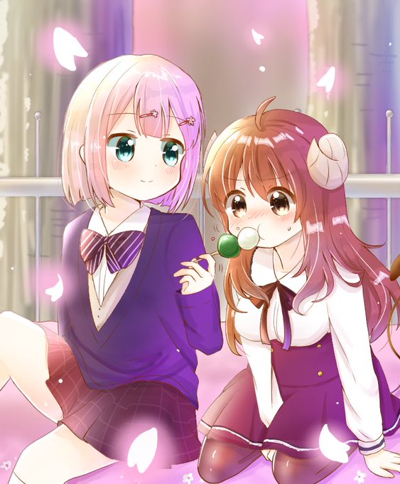 🌸の下で桃シャミ#まちカドまぞく #まちカドまぞくはいいぞ 🌸の下で桃シャミ#まちカドまぞく #まちカドまぞくはいいぞ