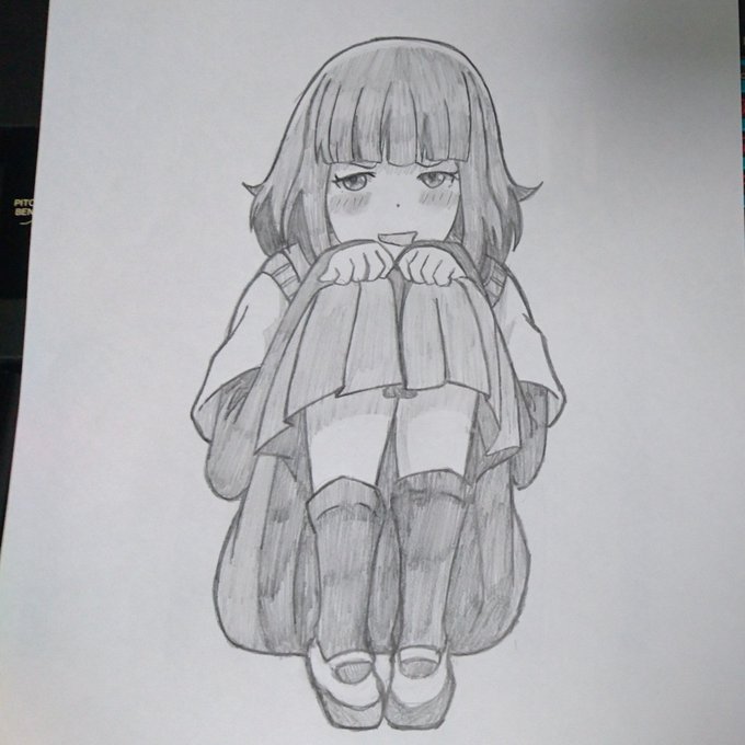 前回可愛く描けたのでまた描いたら変になっちった。#女子高生の無駄づかい #マジョ調子悪いその1 前回可愛く描けたのでまた描いたら変になっちった。#女子高生の無駄づかい #マジョ調子悪いその1